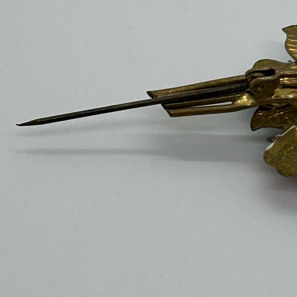 Vintage Austrian Enamel Flower Bouquet Brooch Hand Painted Multicolor Floral - Picture 16 of 16